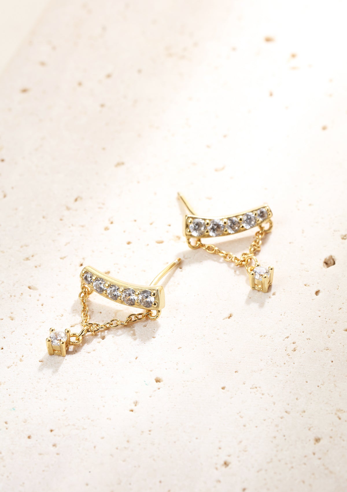 Shooting Star Stud Earrings Sterling Silver Gold